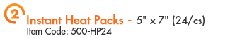 2. Instant Heat Packs - Item Code: 500- HP24