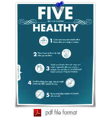Download the Five Tips for Staying Healthy Poster